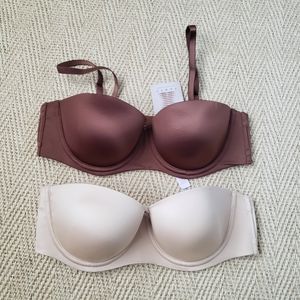 Bundle New SAVAGE x fenty Core Microfiber Strapless Bra sz 38B